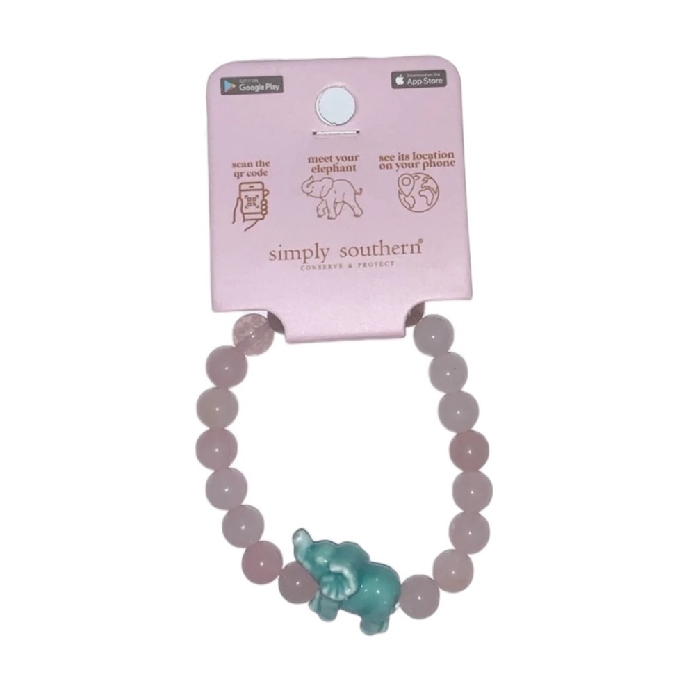 Simply Southern Elephant Tracker Beaded Stretch Bracelet
